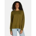 thumbnail image 1 of Time and Tru Women's Tunic Sweatshirt with High-Low Hem, Sizes XS -4X, 1 of 5