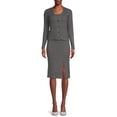 thumbnail image 1 of Time and Tru Women's Rib Knit Cardigan, Skirt and Cami Set, 3-Piece, 1 of 5