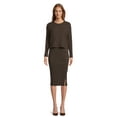 thumbnail image 1 of Time and Tru Women's Rib Knit Long Sleeve Top and Midi Skirt Set, 2-Piece , Sizes XS-XXL, 1 of 6