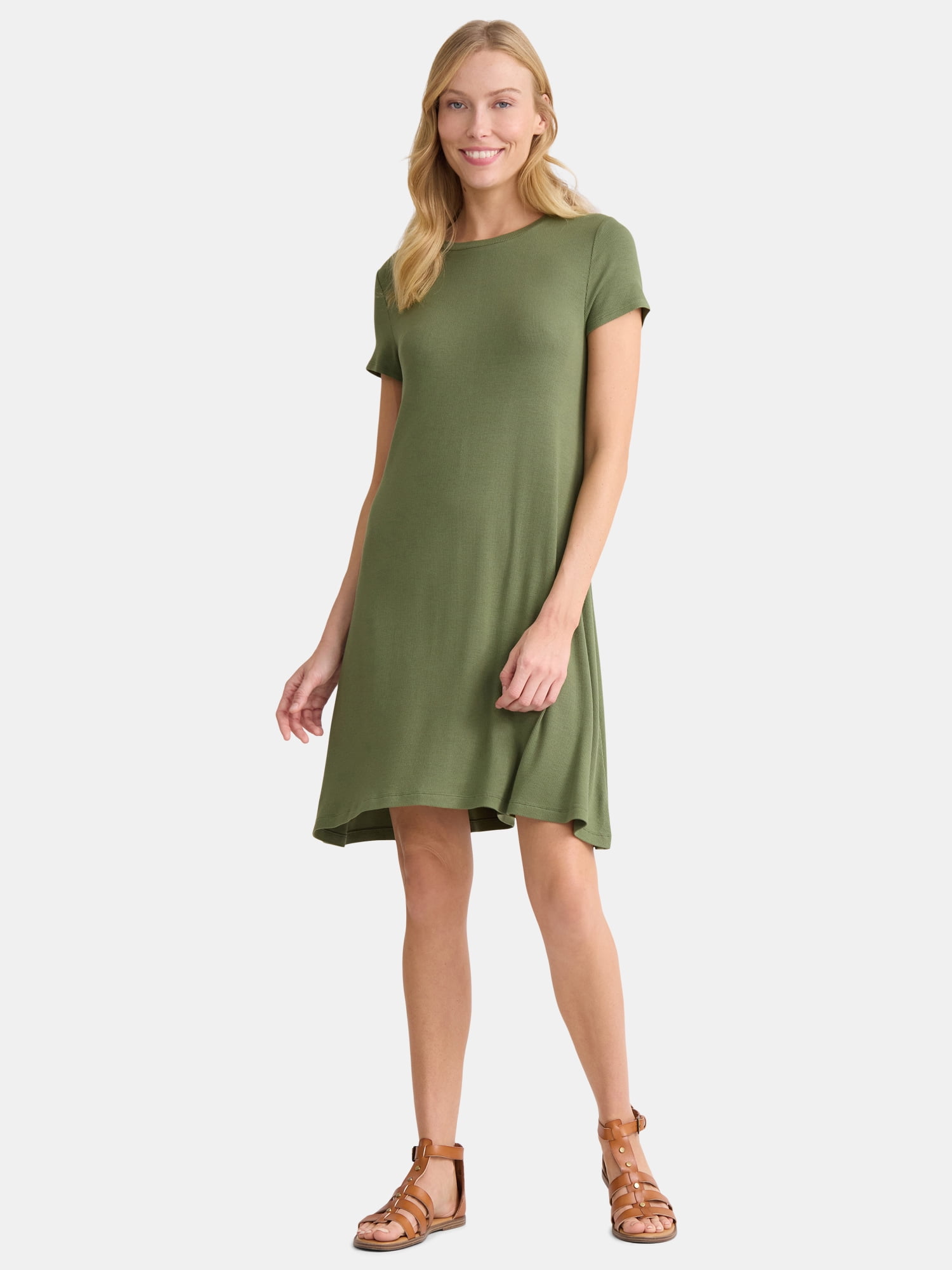 Time and Tru women's Swing Dress - Short Sleeve A-Line Dress - Walmart.com