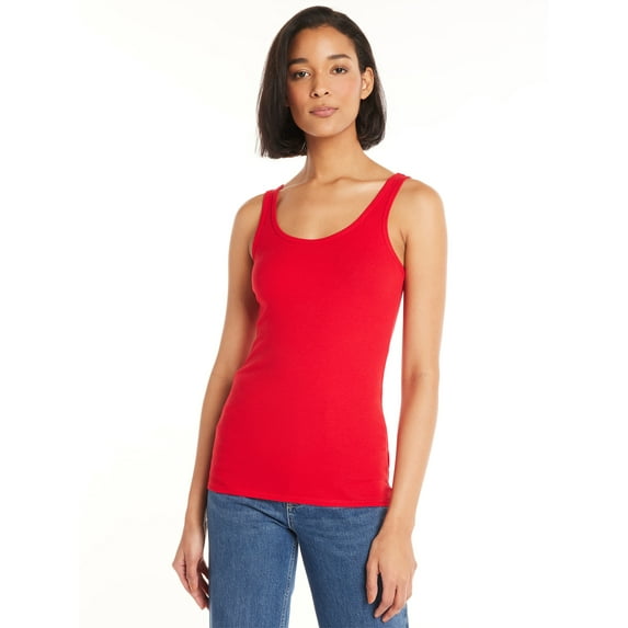 Time and Tru Women's Rib Tank Top, Sizes XS-XXXL