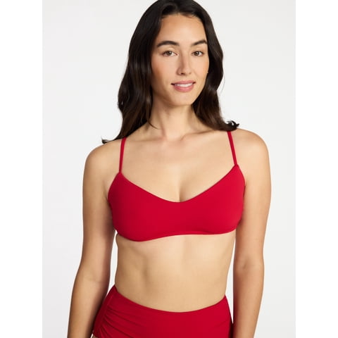 Women's Ribbed Bralette Top, Sizes XS-3X