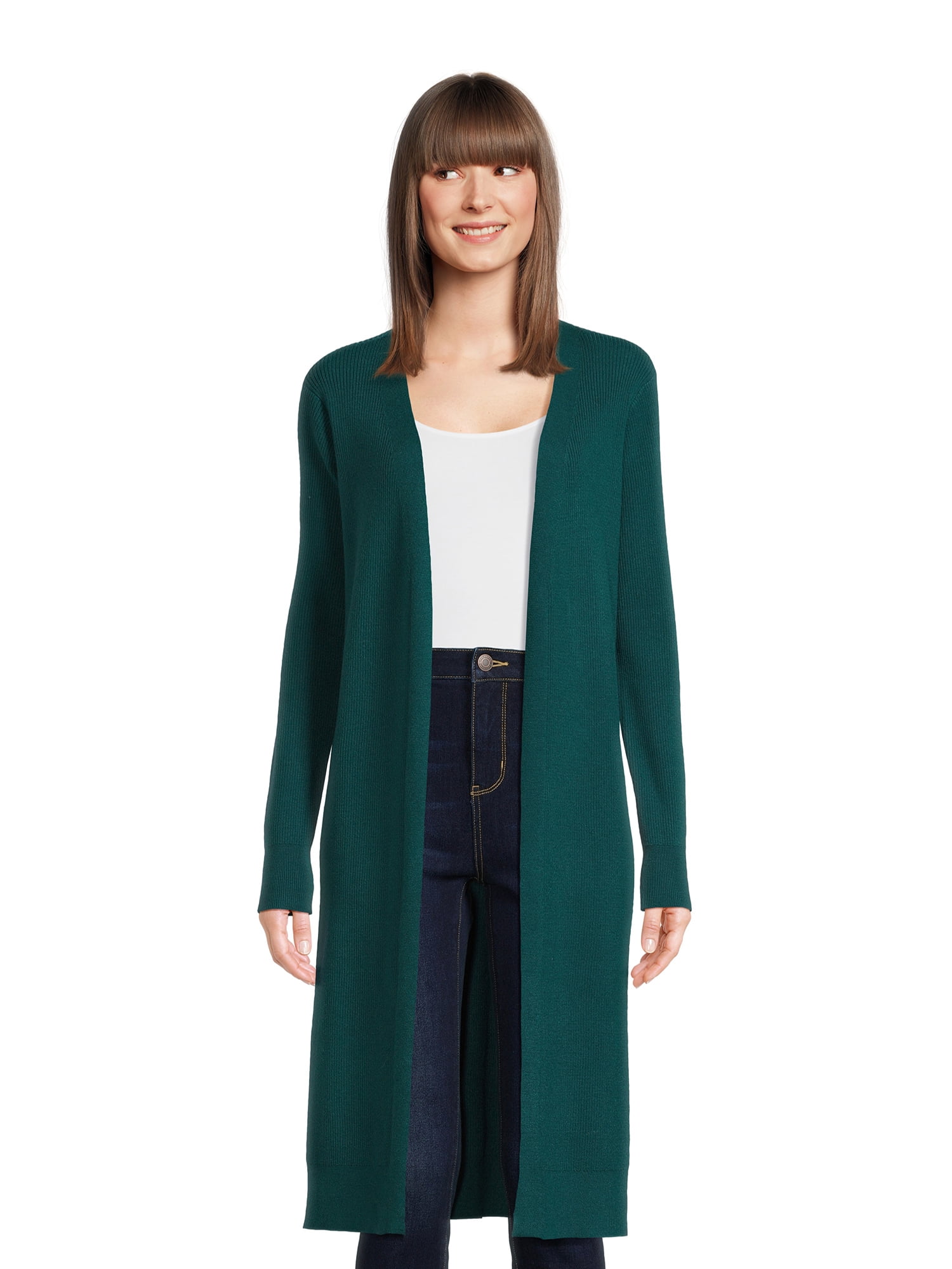 Time and Tru Women's Ribbed Duster Cardigan