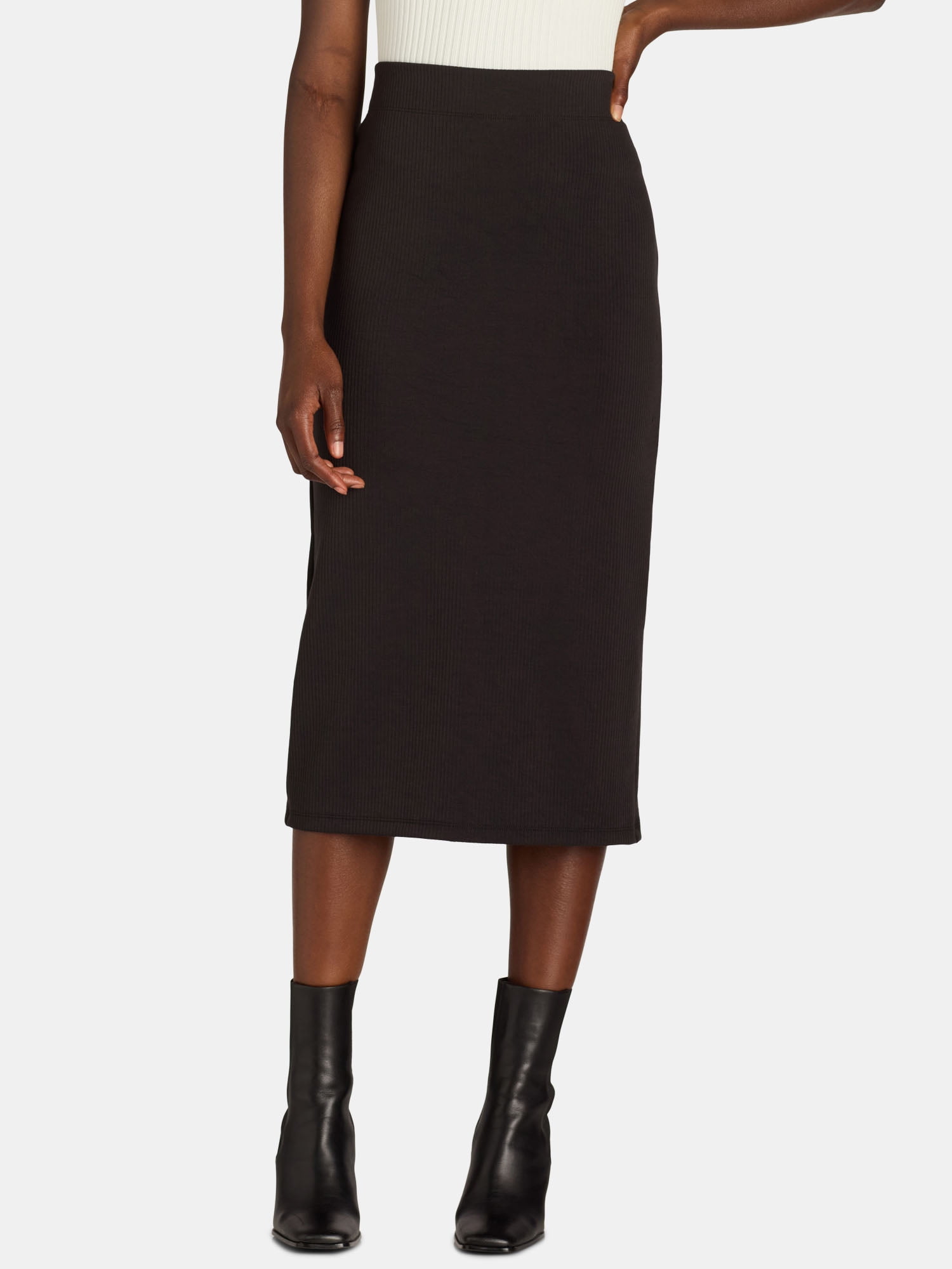 Time and Tru Women's Ribbed Knit Skirt, Sizes XS-XXXL