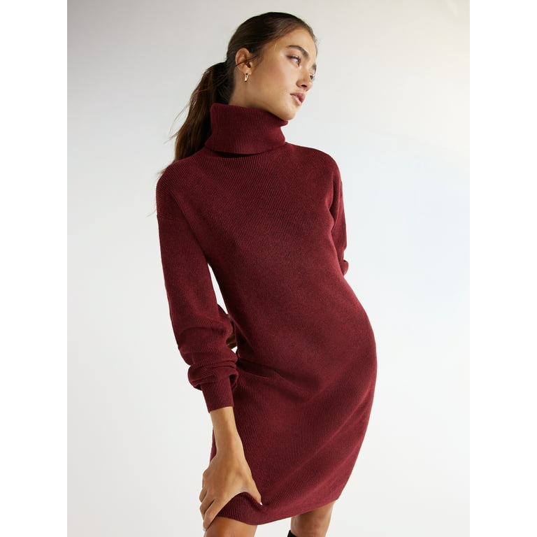 Burgundy hotsell turtleneck dress