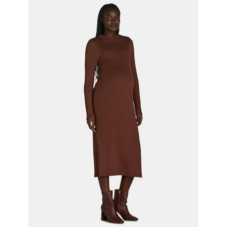 Time and Tru Women’s Ribbed Maternity Dress, Sizes S-XXL