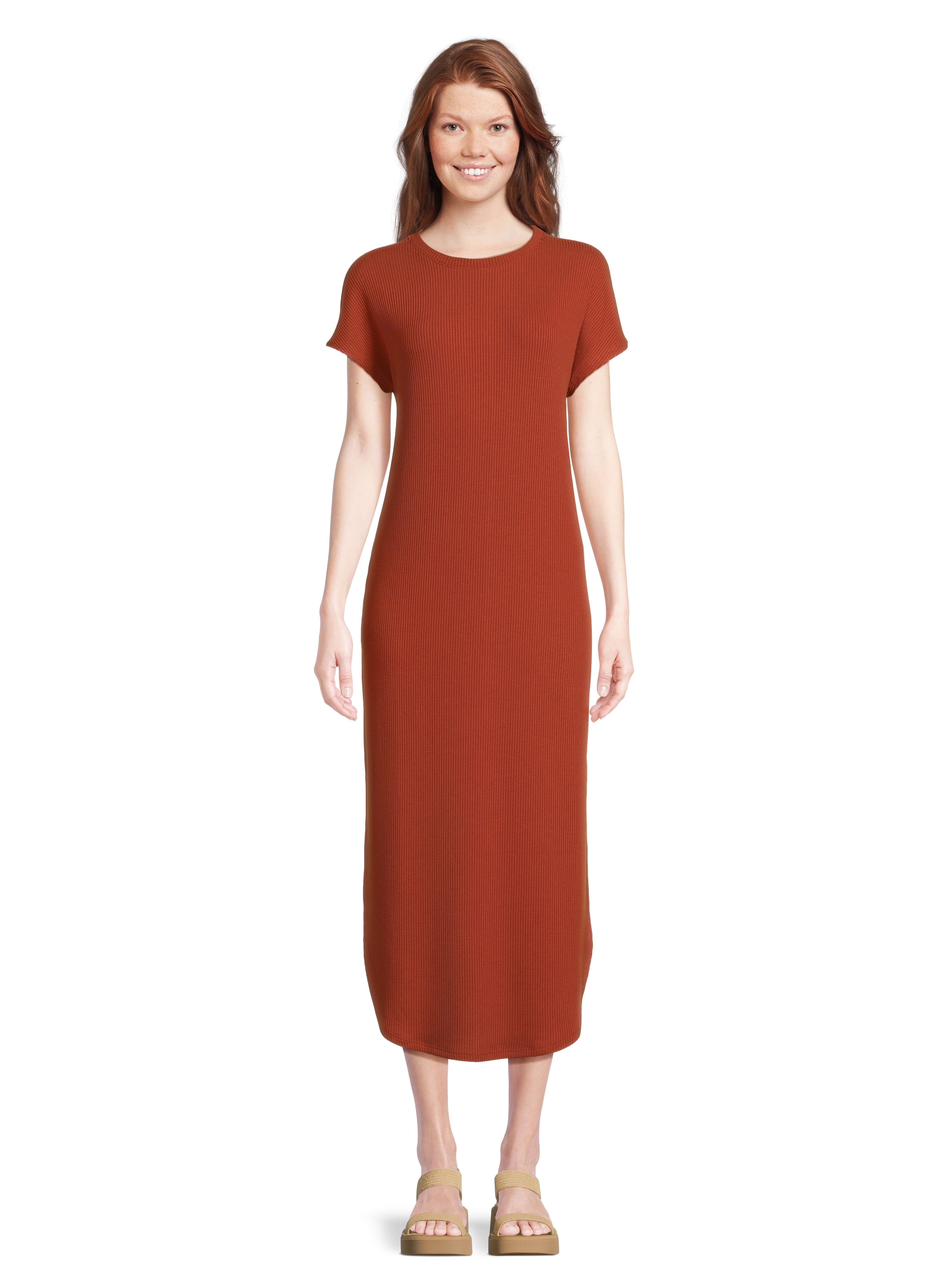 Time and Tru Women's Rib Maxi Dress - Walmart.com
