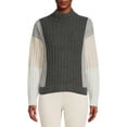 thumbnail image 1 of Time and Tru Women's Ribbed Mock Neck Sweater Sweater, 1 of 5