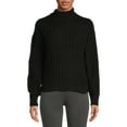thumbnail image 1 of Time and Tru Women's Ribbed Mock Neck Sweater Sweater, 1 of 5