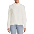 thumbnail image 1 of Time and Tru Women's Ribbed Mock Neck Sweater Sweater, 1 of 5