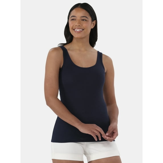 Time and Tru Women's Ribbed Tank Top, Sizes XS-XXXL