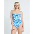 thumbnail image 1 of Time and Tru Women's Ribbed Tie Back One Piece Swimsuit with Tie Back, Sizes S-XL, 1 of 4