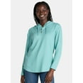 thumbnail image 1 of Time and Tru Women's Ribbed Tunic Hoodie, Sizes S-XXXL, 1 of 5