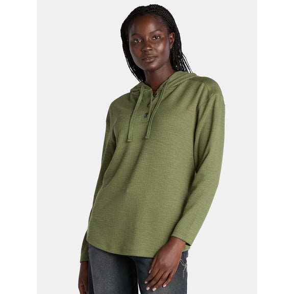 Time and Tru Women's Rib Tunic Hoodie S~XXXL