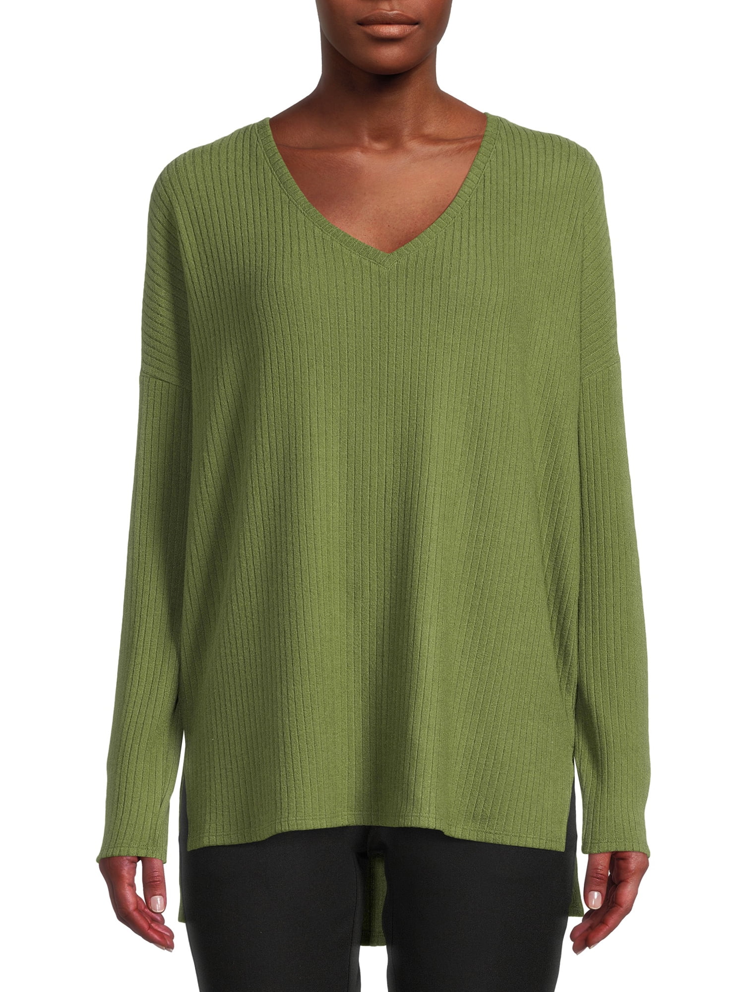 Time and Tru Women's Ribbed Tunic Top