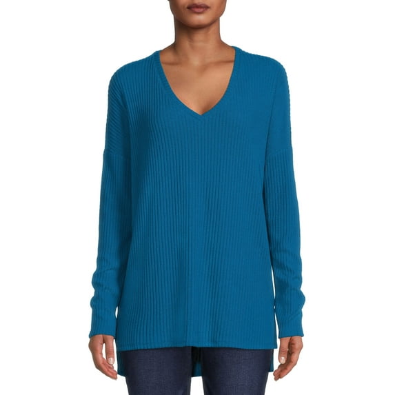 Time and Tru Women's Ribbed Tunic Top