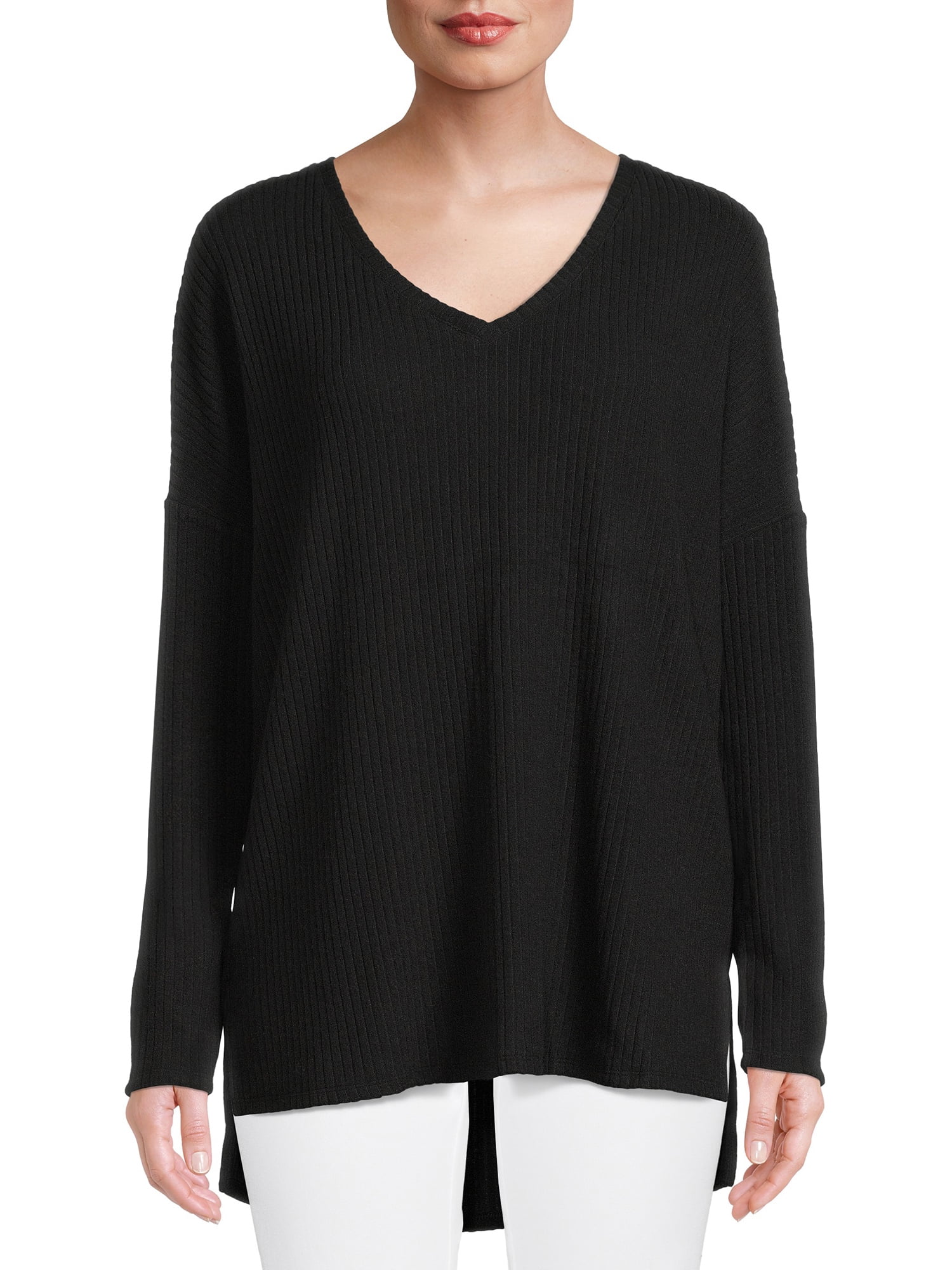 Time and Tru Women's Ribbed Tunic Top