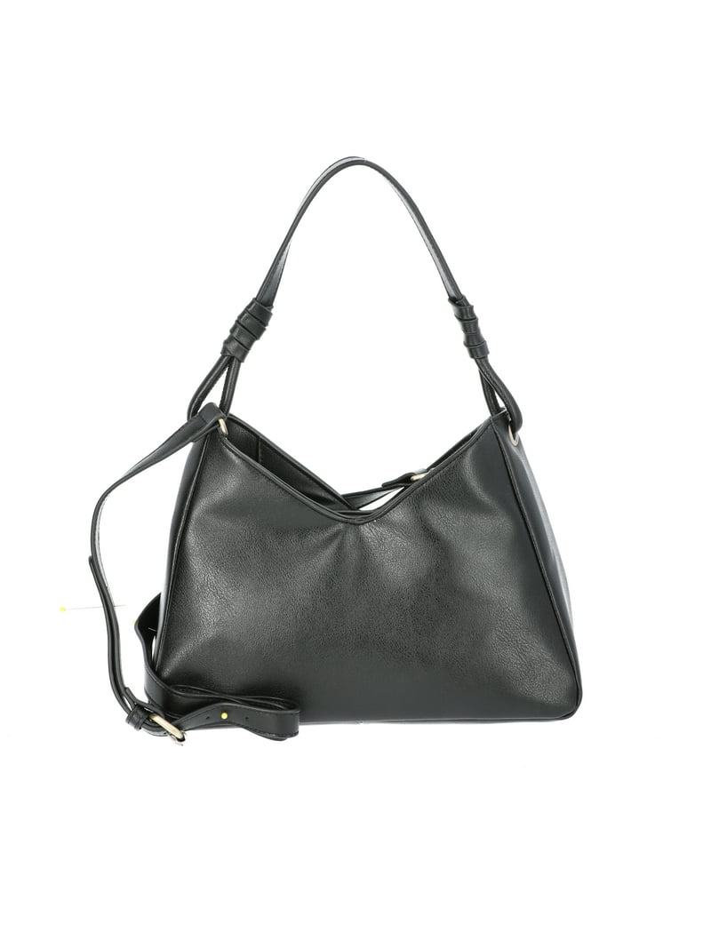 Time and Tru Women's Faux Leather River Hobo Shoulder Bag, Small
