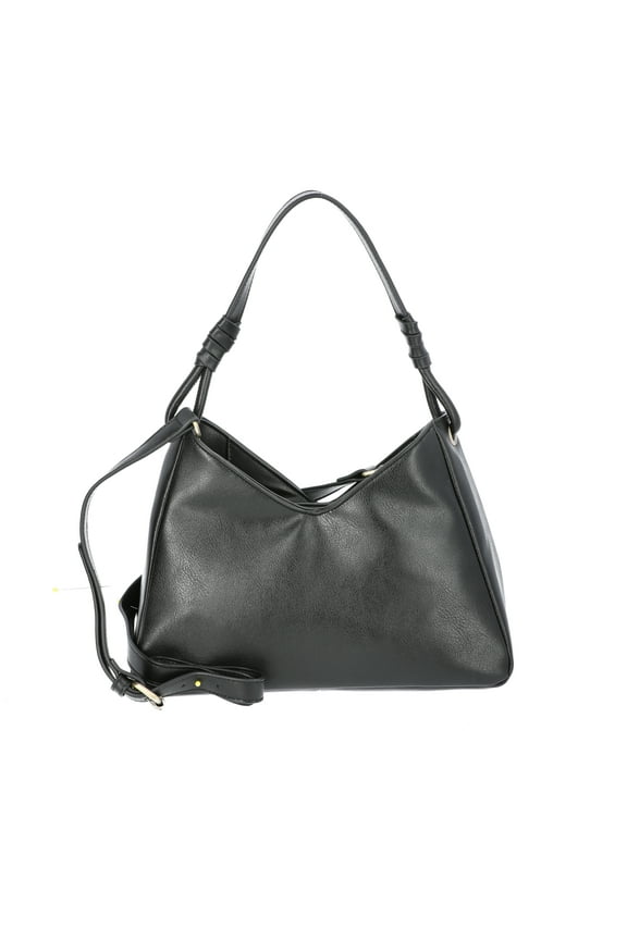 Women's River Faux Leather Small Hobo Shoulder Bag, Black