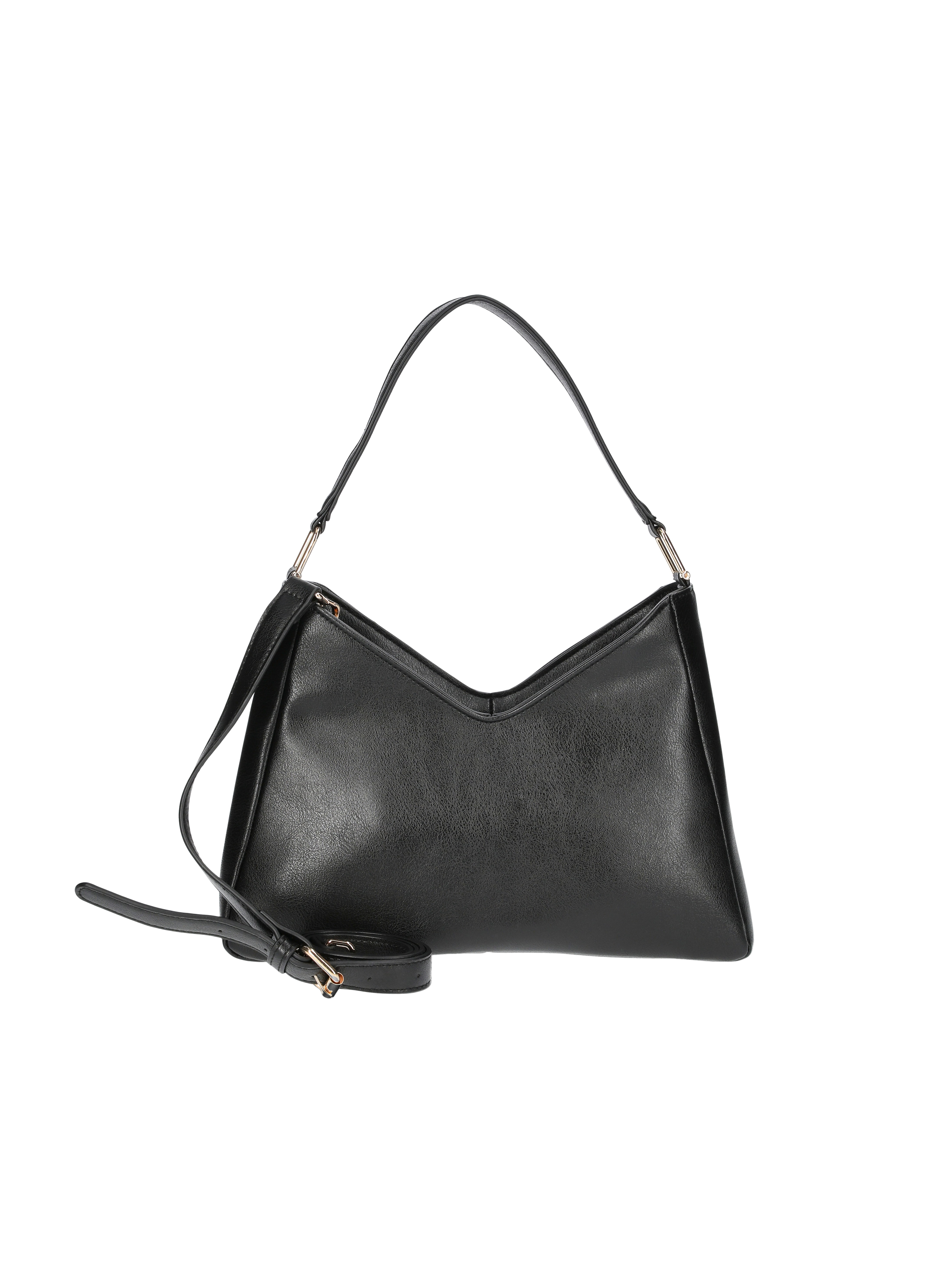 Time and Tru Women's River Soft Faux Suede Shoulder Hobo Bag, Black