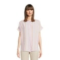 thumbnail image 1 of Time and Tru Women's Roll Cuff Button-Down Shirt, 1 of 6