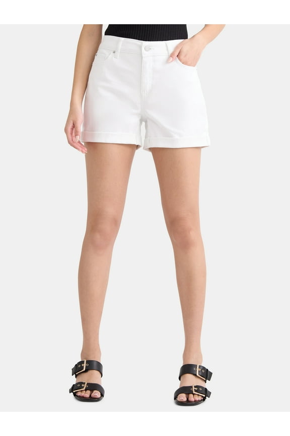 Women's Rolled Cuff Denim Shorts, 4" Inseam, Size 0-22