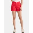 thumbnail image 1 of Time and Tru Women's Rolled Cuff Denim Shorts, 4" Inseam, Size 0-22, 1 of 5