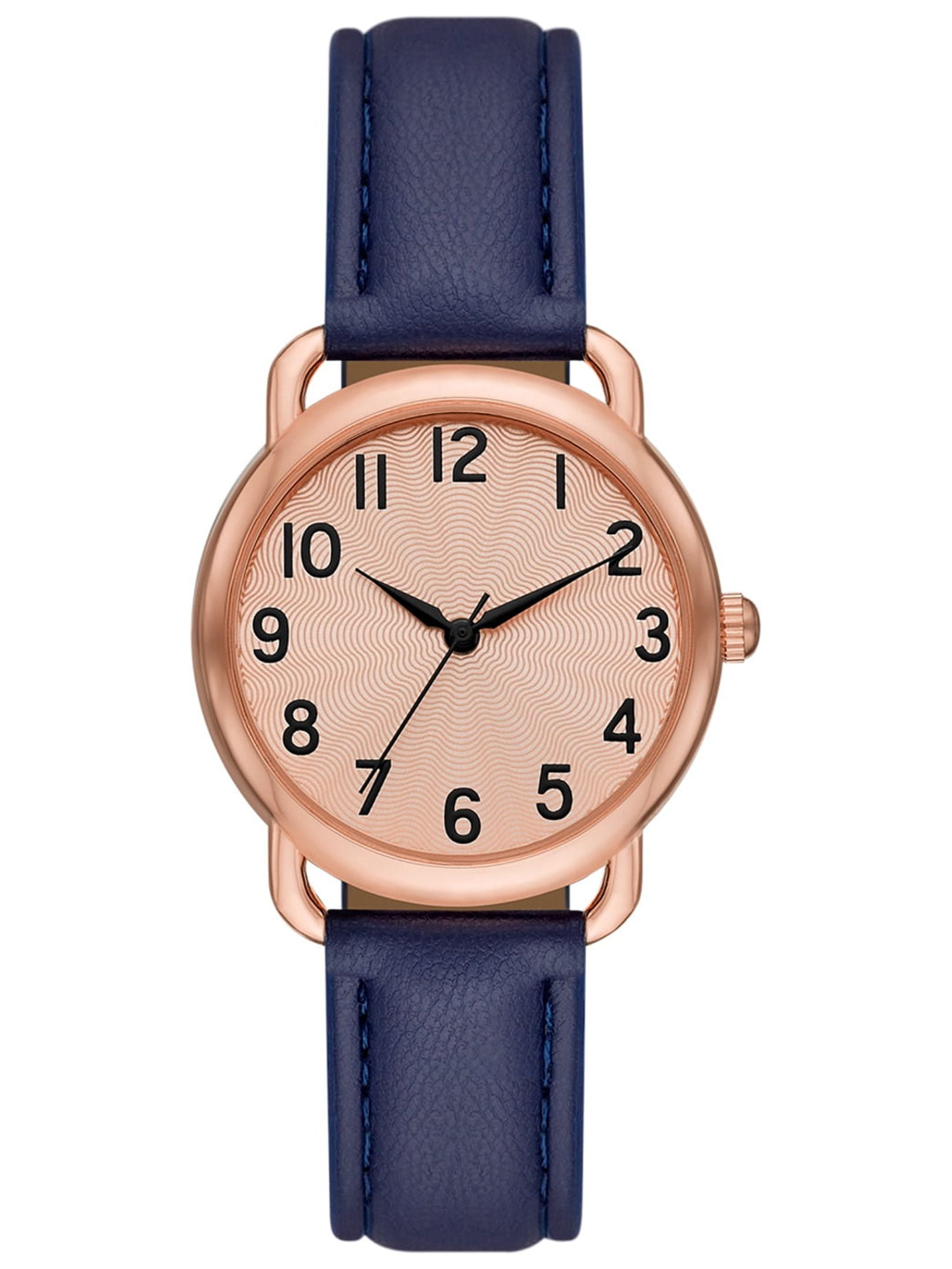 Time and Tru Womens Analog Wristwatch Rose Gold Tone Round