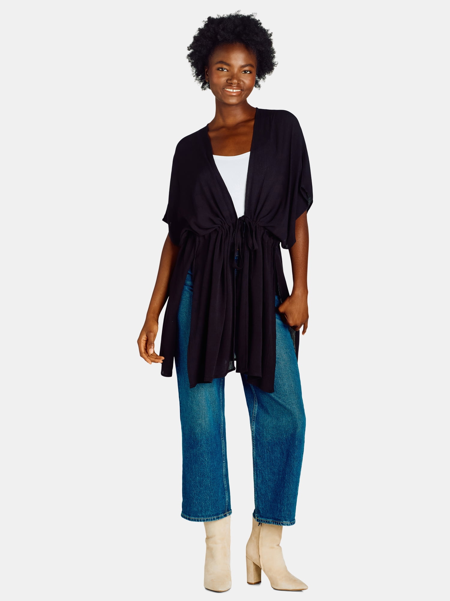 2025-25 秋冬新作  ハイブランドの Sheer Women's Masseys Printed Small - Black/White in Kimono エアレーション