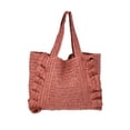 thumbnail image 1 of Time and Tru Women's Ruffle Tote Bag, Bronze, 1 of 2