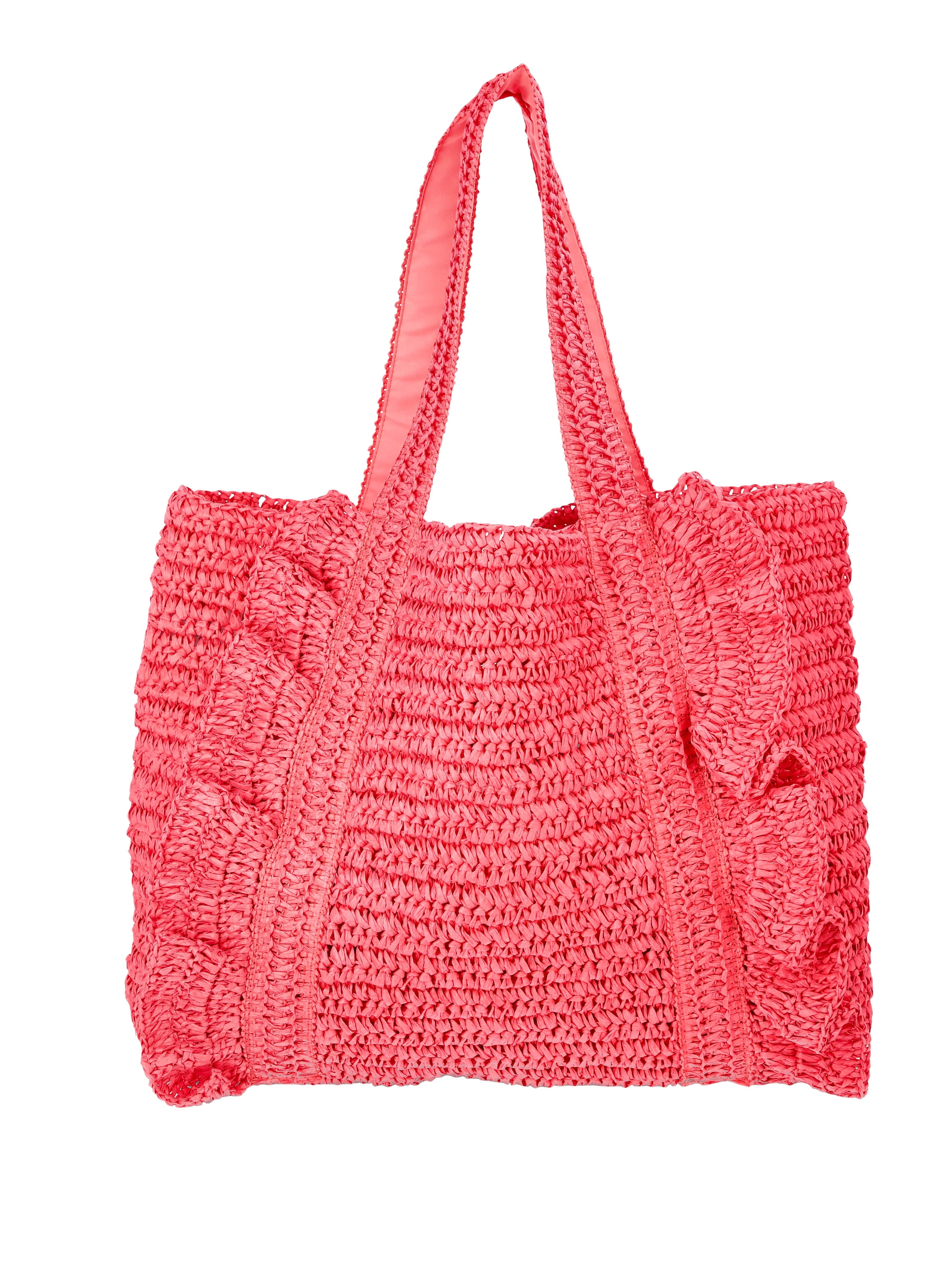 Time and Tru Women's Ruffle Tote Bag, Sunset Pink