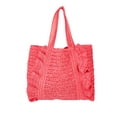 thumbnail image 1 of Time and Tru Women's Ruffle Tote Bag, Sunset Pink, 1 of 2