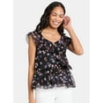 thumbnail image 1 of Time and Tru Women’s Ruffle Wrap Tank Top, XS-XXXL, 1 of 5
