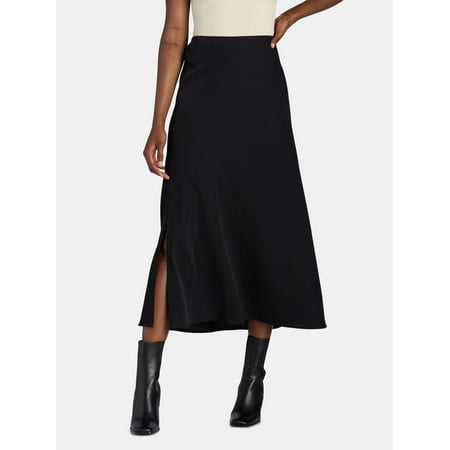 Time and Tru Women's Satin Maxi Slip Skirt, Sizes XS-XXXL