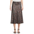 thumbnail image 1 of Time and Tru Women's Satin Midi Skirt with Side Slit, Sizes XS-XXXL, 1 of 6