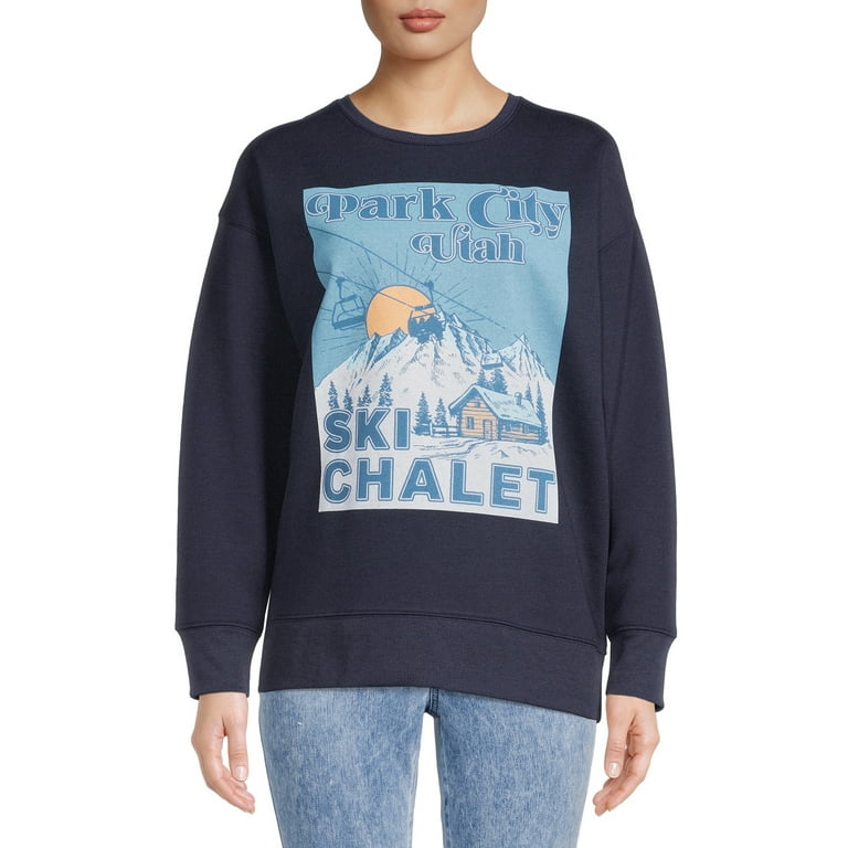 Relaxed Graphic Crewneck Sweatshirt - Blue