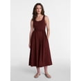 thumbnail image 1 of Time and Tru Women's Sleeveless Scoop Neck Midi Dress, Sizes XS-XXXL, 1 of 5