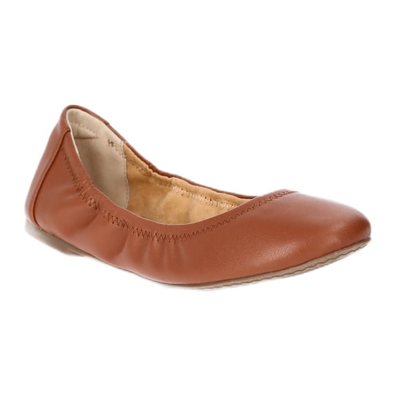 Time and Tru Women's Scrunch Ballet Flats, Wide Width Available