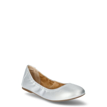 Time and Tru Women’s Scrunch Ballet Flats, Sizes 6-11, Wide Width Available