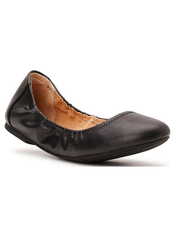 Time and Tru Women's Scrunch Ballet Flats, Wide Width Available