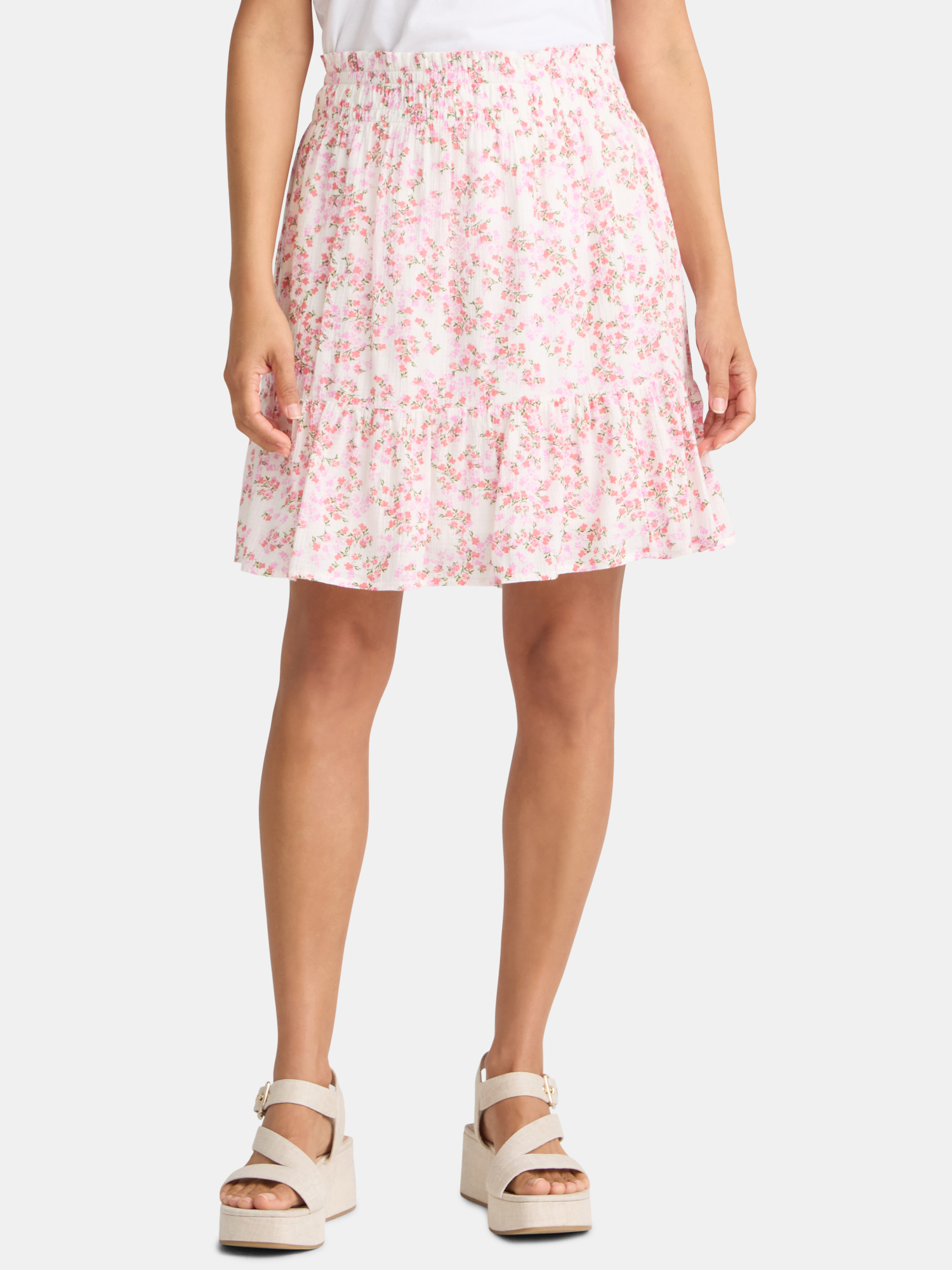 Time and Tru Women's Seersucker Fashion Skirt, Sizes XS-XXXL
