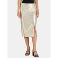 thumbnail image 1 of Time and Tru Women's Sequin Skirt with Side Slit, Sizes XS-XXXL, 1 of 5