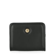 Time and Tru Women's Sharon Two Fold Wallet, Solid Black