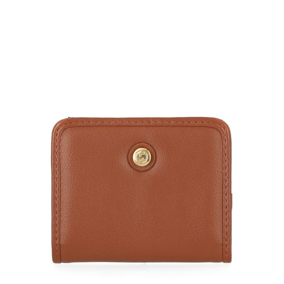Time and Tru Women's Sharon Two Fold Wallet, Solid Cognac