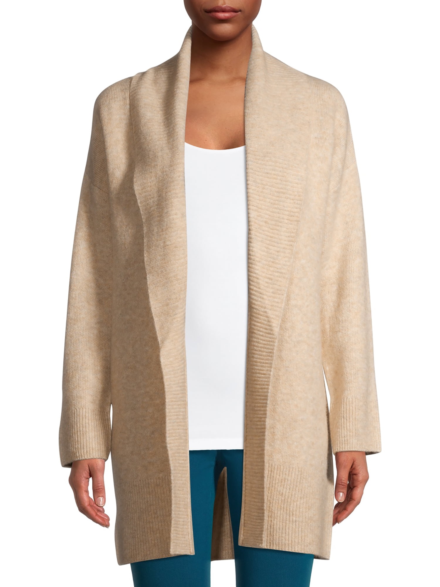 Time and Tru Women's Shawl Collar Cardigan Sweater - Walmart.com