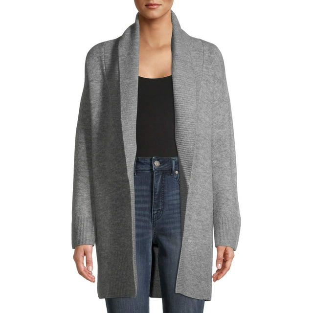 Time and Tru Women's Shawl Collar Cardigan Sweater - Walmart.com
