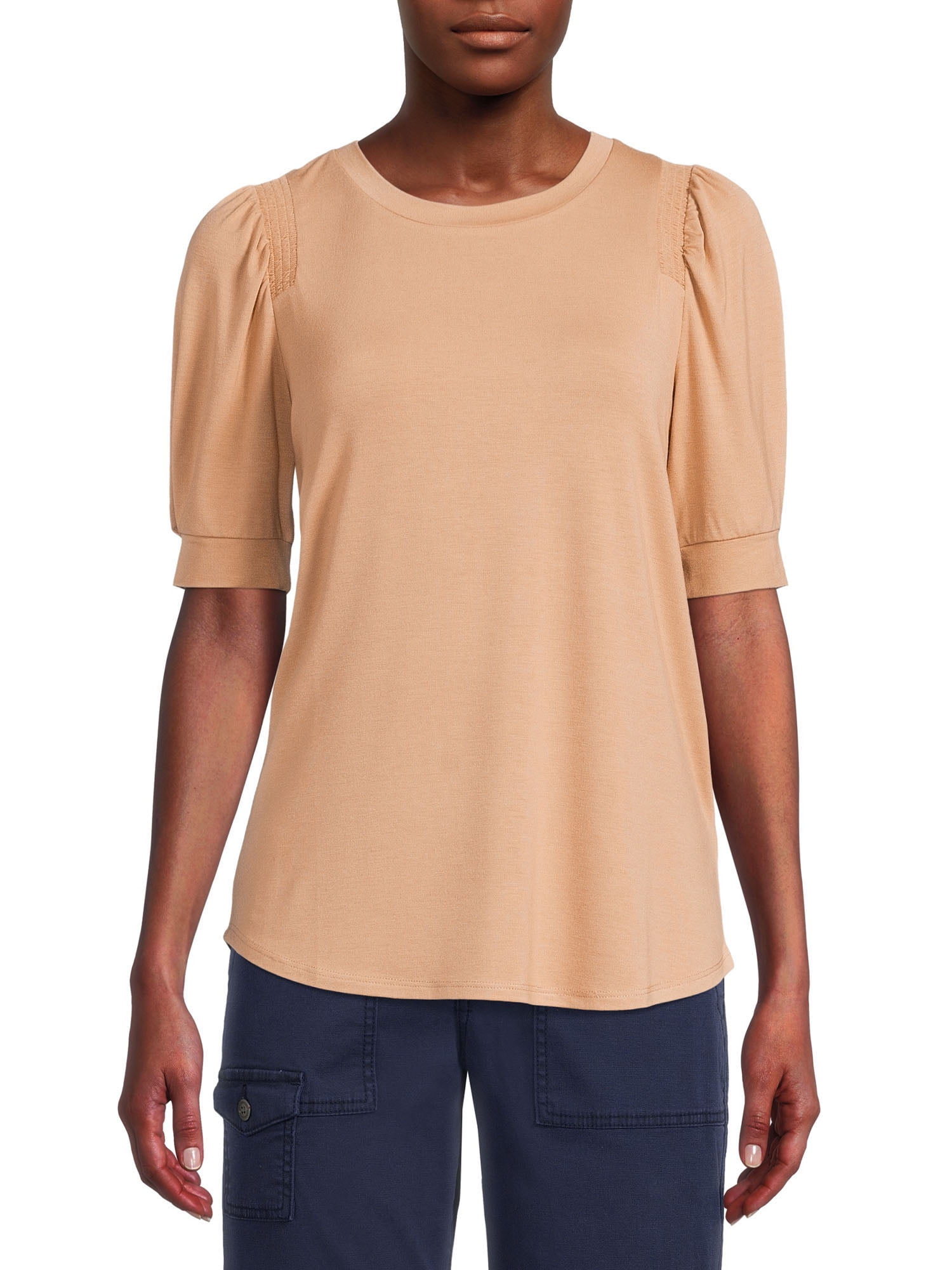 Time and Tru Women's Sheared Shoulder Top
