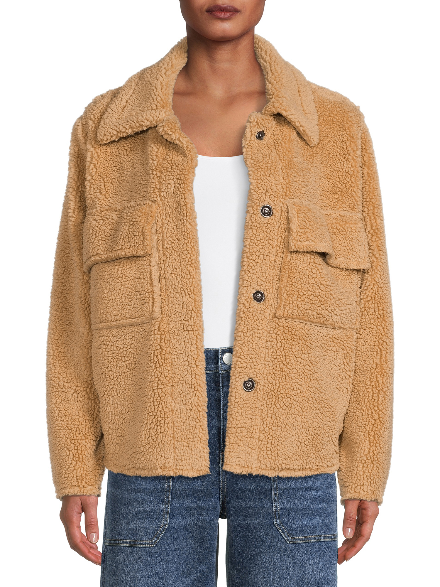 Time and Tru Women's Sherpa Jacket - image 1 of 5