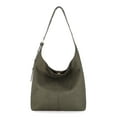 thumbnail image 1 of Time and Tru Women's Shively Faux Suede Bucket Handbag, Dark Olive, 1 of 4