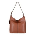 thumbnail image 1 of Time and Tru Women's Shively Faux Leather Bucket Handbag, Cognac, 1 of 5